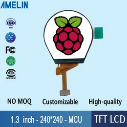 1,3 tums rund 240 * 240 TFT LCD-modulskärm med MCU-gränssnittskärm och IPS-visningsvinkelpanel