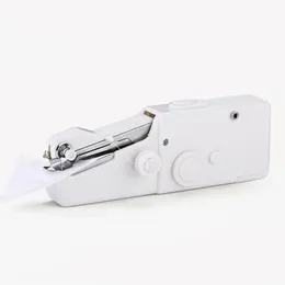 Ręcznie przetrzymywane przenośne szycia maszyna bezprzewodowy domowy mini plastikowy biały stitch elektryczne ubrania tkaniny narzędzia do szycia 13 25tf ff