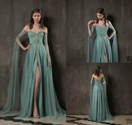 Abiti da ballo con spalle scoperte Perline di pizzo Schiena sexy Tulle in raso Maniche speciali Abiti da sera eleganti Abito per occasioni speciali Taglie forti