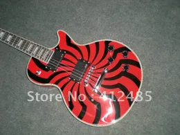 Gratis frakt av högsta kvalitet ny anpassad sälj gitarr zakk wylde bullseye svart+orange stil elgitarr