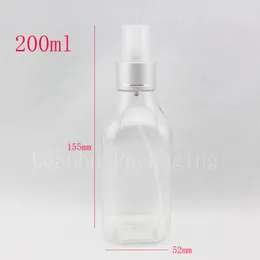 200ml X30 empty clear square plastic perfume spray bottles,transparent cosmetic packaging,cosmetic makeup setting spray bottle