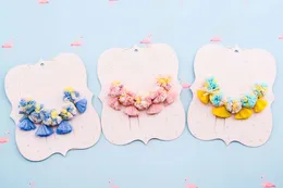 Sweet Baby Girls Necklace Gauze Flower Tassel Children All-match Necklace Colourful Floral Kids Jewelry Princess accessories C3557