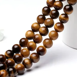 Natürlicher Tigerauge-Stein, rund, lose Perlen, 4–12 mm, für Ohrringe, Armbänder und Halsketten, DIY-Schmuckherstellung für Männer und Frauen