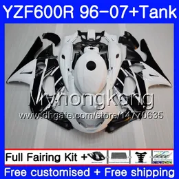 Karosserie + Tank für Yamaha Thundercat YZF600R 96 97 98 99 00 01 229HM.22 YZF-600R Weißer schwarzer Rahmen YZF 600R 1996 1997 1998 1999 2000 2001 Verkleidung