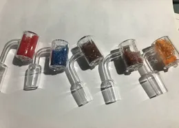 Quartz Banger Nail XXL OD28mm Eimer mit bunten thermochromen Glassanden im Inneren, die beim Erhitzen ihre Farbe ändern, 10mm14mm18mm klare Verbindung