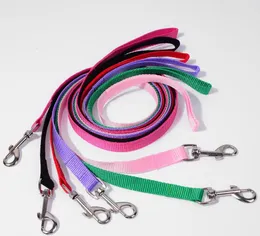 500pcs / lot bredd 1,5 cm lång 120cm nylon hund koppel pet valp träningsremsor svart / blå hundar ledande rep bälte leash sn437