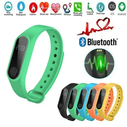 M2 الذكية سوار ساعة ذكية رصد معدل ضربات القلب بلوتوث Smartband الصحة اللياقة البدنية الفرقة الذكية لالروبوت iOS تعقب النشاط مع مربع