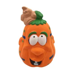 Ny praktisk skämt simulering 12cm pumpa glass squishy långsam stigande halloween squeeze leksaker dekompression barn leksak tecknad nyhetsleksaker