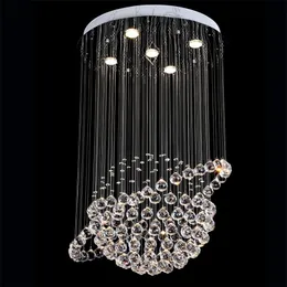 Współczesna Round K9 Kryształowe Żyrandole Raindrop Flush Sufit Light Schody Wisiorek Lampy Oprawy Hotel Villa Crystal Ball Kształt Kształt Lampa