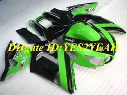 川崎忍者ZX14R 06 07 ZX 14R 2007 ABS Green Black Fairingsセット+ギフトKK03