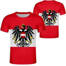 Austria T Shirt Custom Made Numer Black White Red Clothing Tees Aut Country T-shirt niemiecki naród w flagach tops204U