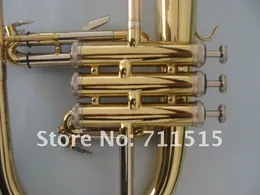 Ny vacker mässing Bb Tone Flugelhorn Professionell Bb Trumpet Monel Ventiler Professionellt musikinstrument för studenter