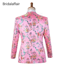 Gwenhwyfar Neue Designs Nach Maß Bräutigam Smoking Rosa Floral Bedruckte Männer Anzug Set Für Hochzeit Prom Herren Anzüge 2 stücke 2018 Jacke Pan2838