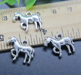 Partihandel 100st Häst Pony Alloy Charms Hängsmycke Retro Smycken Göra DIY Keychain Forntida silverhänge för armband Örhängen 15 * 18mm