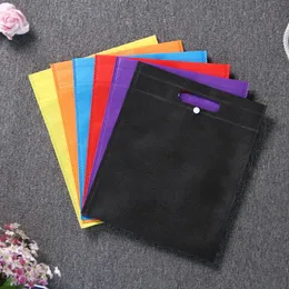 Customize the LOGO Nonwoven fabric Reticule Advertising shopping bags Environmental gift handbag Light Clothing bag File pocket Foldable A03