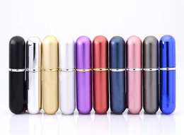 2018 Nowy 5ml Mini Aluminium Perfumy Butelka Przenośna Refillable Travel Spray Atomizer Pusta Butelka Parfum 10 Kolory