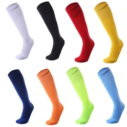 New Men Women Sports Soccer Socks Pure Color Professional Football Oddychający do kolan trening Długie skarpetki