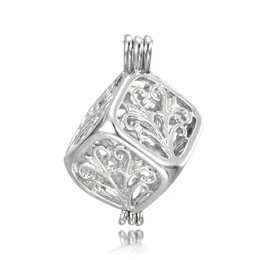 The essential oil diffuser provides silver-plated, cube, pearl cage necklace pendant 10pc- plus your own pearl makes it more attractive