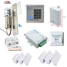 Sistema de Controle de Acesso RFID DIY Kit Porta de Vidro Abridor de Portão Set + Fechadura Eletrônica Fechadura Da Porta Cartão de IDENTIFICAÇÃO Botão de Alimentação de Entrada Campainha