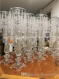 Wholesale 73cm Tall crystal Wedding Centerpiece acrylic bead strands wedding decoration flower stand table chandelier decor