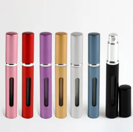 4ml Refillable Przenośne Długie Tube Light Aluminium Perfumy Szkło Spray Butelka Puste Kosmetyczne Opakowanie Fiolka LX1270