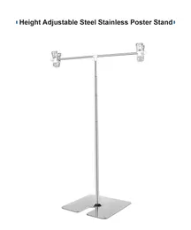 Height adjustable T shape L shape Poster display Stand stainless steel poster rack sign holder poster clamp table cardboard display racks