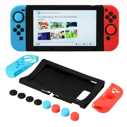 11 in 1 set Silicone Protective Case Skin Cover for NS NX Switch With 8 Anti-Slip Thumb Grips Joystick caps High Quality FAST SHIP