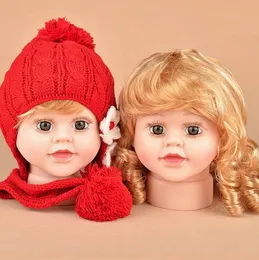 Barn mannequin baby dockor huvud med wig butik fönster dockor huvud för cap glasögon visa hög kvalitet