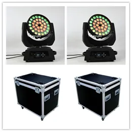10 PCS WASH LED Zoom Movinghead Lights 360W 36x10 RGBW LED 4IN1 Moving Headを使用して3ゾーンリングコントロールを備えたケース