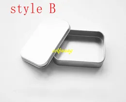 100pcs / parti 95 * 60 * 21mm Vanlig silver tenn Box Rektangel Tea Candy Visitkort USB Storage Box Case