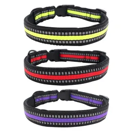 Dog Night Walking Adjustable Necklace Pet Reflective Collar Solid Nylon Pet Safe Breakaway Collar Adjustable Ultra-light Design