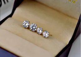 Amanti delle donne degli uomini Orecchini con perno Gioielli Moda di alta qualità 0,5 ct1 ct2 ct 6 poli 100% argento orecchini di diamanti moissanite per il ragazzo di nozze