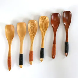 Lot Wooden Spoon Bamboo Cooking Utensil Tool Soup Teaspoon Catering Cuchara De Madera Creativa Kitchen Accessories