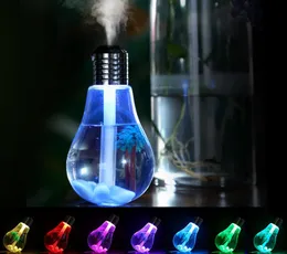 I più nuovi 7 colori Luce notturna Aria Lampadina ad ultrasuoni Umidificatore Purificatore d'aria per auto 400ML USB DC 5V Olio essenziale Diffusore di aromi Mist Maker Fogger