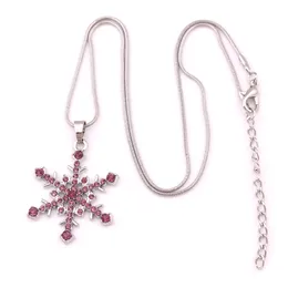 X7 Silver Tone Crystal Snow Pendant Necklace 18" Snowflake Winter Christmas Holiday Jewelry Drop shipping