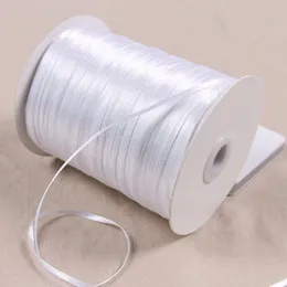 1/8" 3mm Satin Ribbon for packing and bow & Garment Accessories 20y/lot 01 white