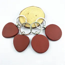 Round Heart Shape Wooden Key Ring Keychain Party Favor Fashion Blank Custom Pendant Gifts for Men Women