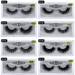 Fabriksmaterial direkt 20 Styles 3D Mink Eyelashes Makeup Mink False Lashes mjuka naturliga tjocka förlängning Skönhetsverktyg