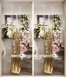 Nuovo stile classico alto vaso da sposa fashion sile passerella in oro stand per fiori decor619