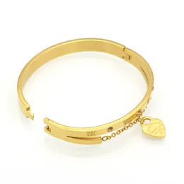 Fashion-Jewelry Brand Pulseira Stainless Steel H Bracelet & Bangle Gold color Heart Love Tag forever Love Bracelet Jewelry For Women jewelry