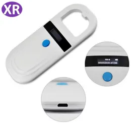 White MINI ISO standard mini animal id rfid reader FDX-B 134.2khz microchip pet scanner FDX-B (ISO11784 / 11785) 128records