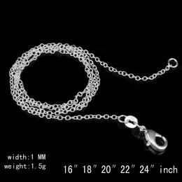 50 peças 18 polegadas 925 joias de prata esterlina elo colar correntes com fecho lagosta joias femininas estoque de fábrica rápido 232d