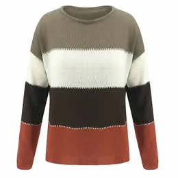 Mode-Women Stickad Sweater Jumper Långärmad Dam Sweatshirt Pullover Blouse Tops Gratis frakt Factory