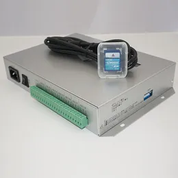 FreeshippingT300K بطاقة SD اون لاين VIA PC RGB LED اللون الكامل بكسل وحدة تحكم 8ports 8192 بكسل Ws2811 Ws2801 Ws2812b بقيادة قطاع أضواء