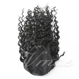 VMAE Brazilian Virgin Human Ponytail 140g 3A 3B 3C Kinky Curly Natural Horsetail Tight Hole Clip In Drawstring Hair Extensions