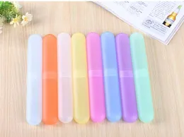 Trendy Travel Hiking Camping Toothbrush Protect Holder Case Box Tube Cover Portable Candy Color Toothbrush Storage Boxes Bins Cover dc264