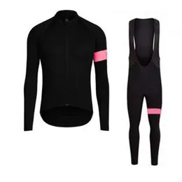 Rapha Team Cycling Long Sleeves Jersey Bib Pants Set di nuovi abbigliamento da bicicletta da esterno Affari sportiva confortevole U41809