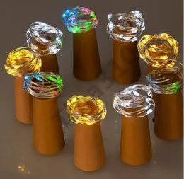 2M 9 color Lamp Cork Shaped Bottle Stopper Light Glass Wine LED Copper Wire String Lights For Xmas Party Wedding Halloween 50pcs T1I1025