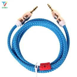 1.5m Yün Kumaş Kablosu 3,5 mm ila 3.5mm Aux kablosu Erkek - Erkek Kabel Altın Fiş Arabası Aux Cord iPhone Samsung Xiaomi