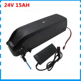 Hailong Batteri 24V 15AH 250W 350W 24 V 15ah elektrisk cykelbatteri 15A BMS med 2A laddare Free Tullavgift